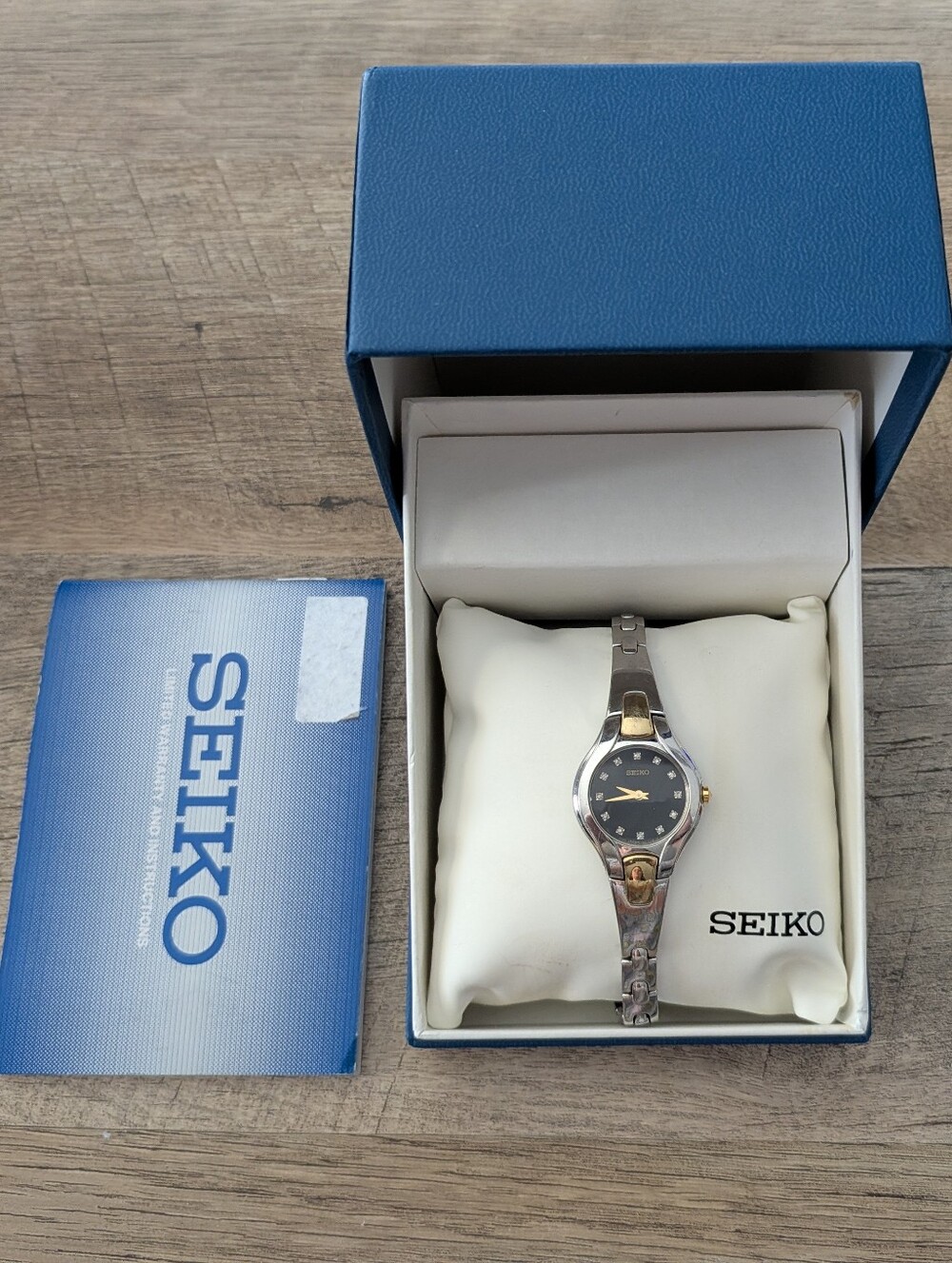 Seiko Women's SUJF87 Diamond Two-tone Dress Watch 12 Diamonds